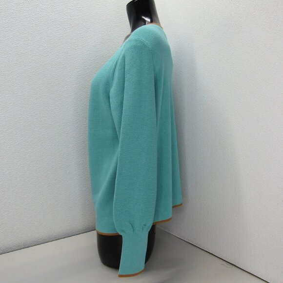 NEW ETCETERA Cardigan Sweater Sea Blue Size XS Seafarer V-Neck Long Sleeve - Picture 8 of 8